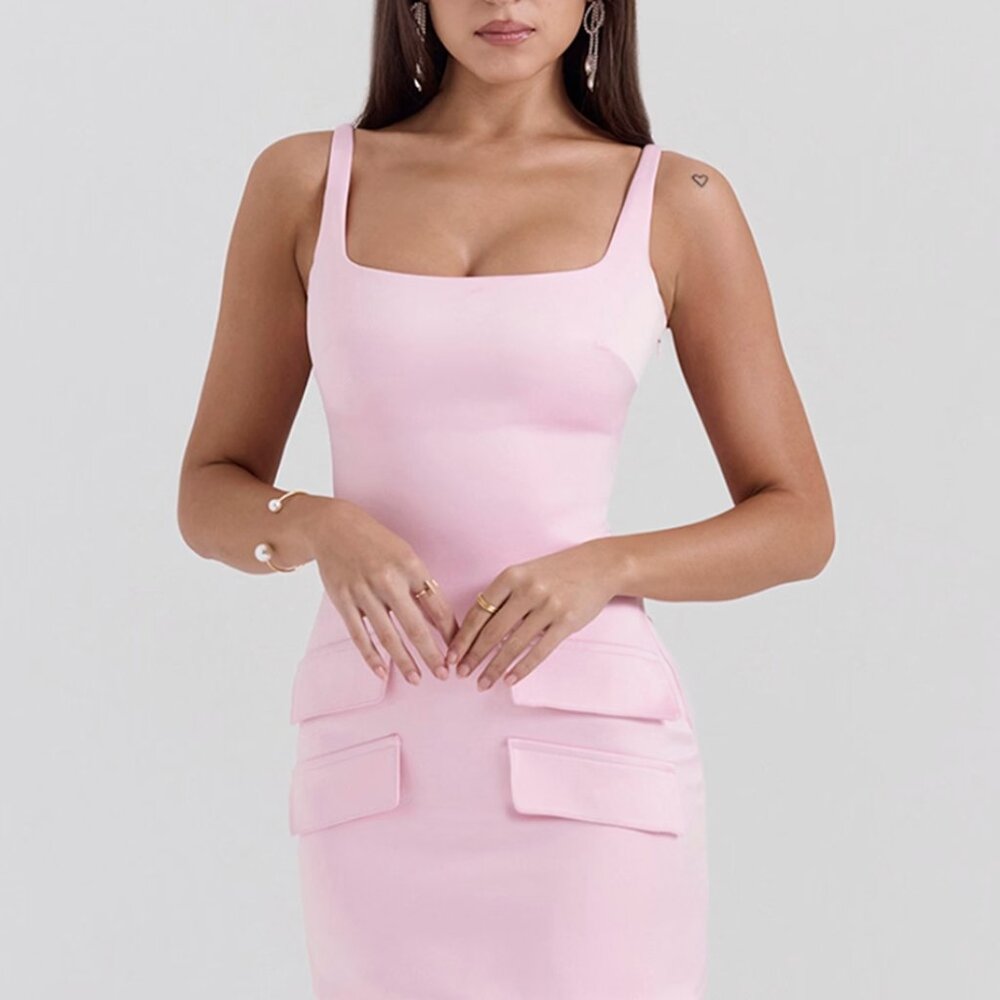 House of CB Cosette Pink Mini Dress (Size S Longer Version) NWOT